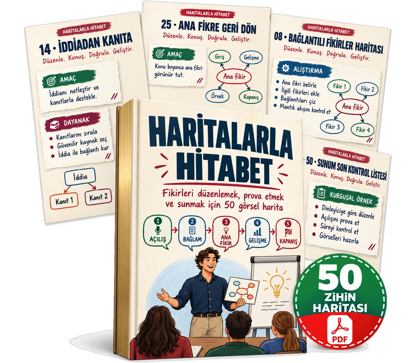 50 zihin haritalı Haritalarla Hitabet kapağı